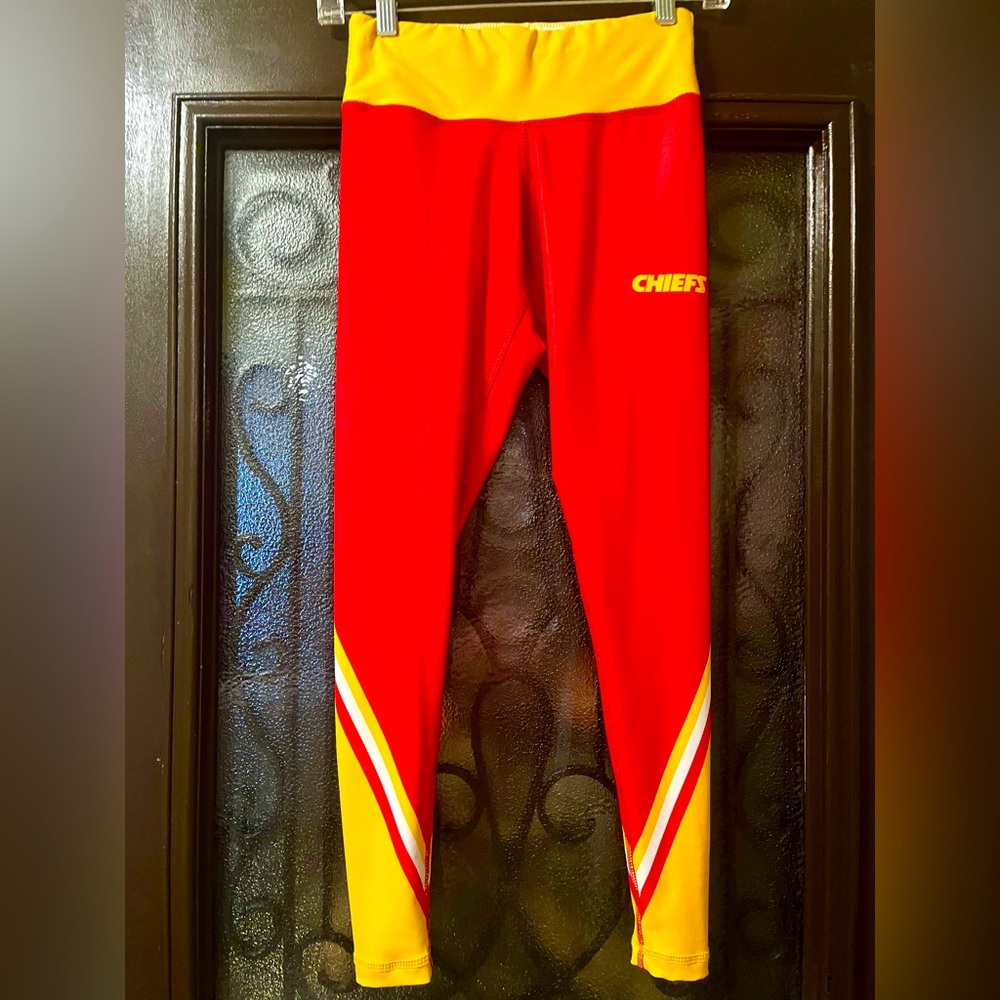 KC Chiefs Womens Leggings Pants Bottoms NFL Kansas City XS Lounge Workout